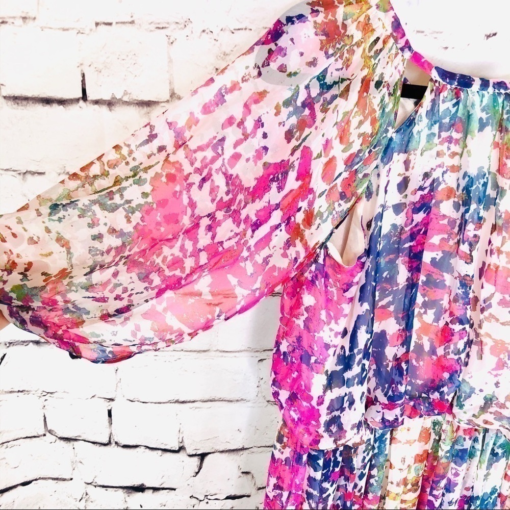 NEW Elliatt Multicolored Boho Peasant Midi Dress - Picture 6 of 7